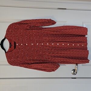 Madewell Redish Orange Button-Down Mini Dress